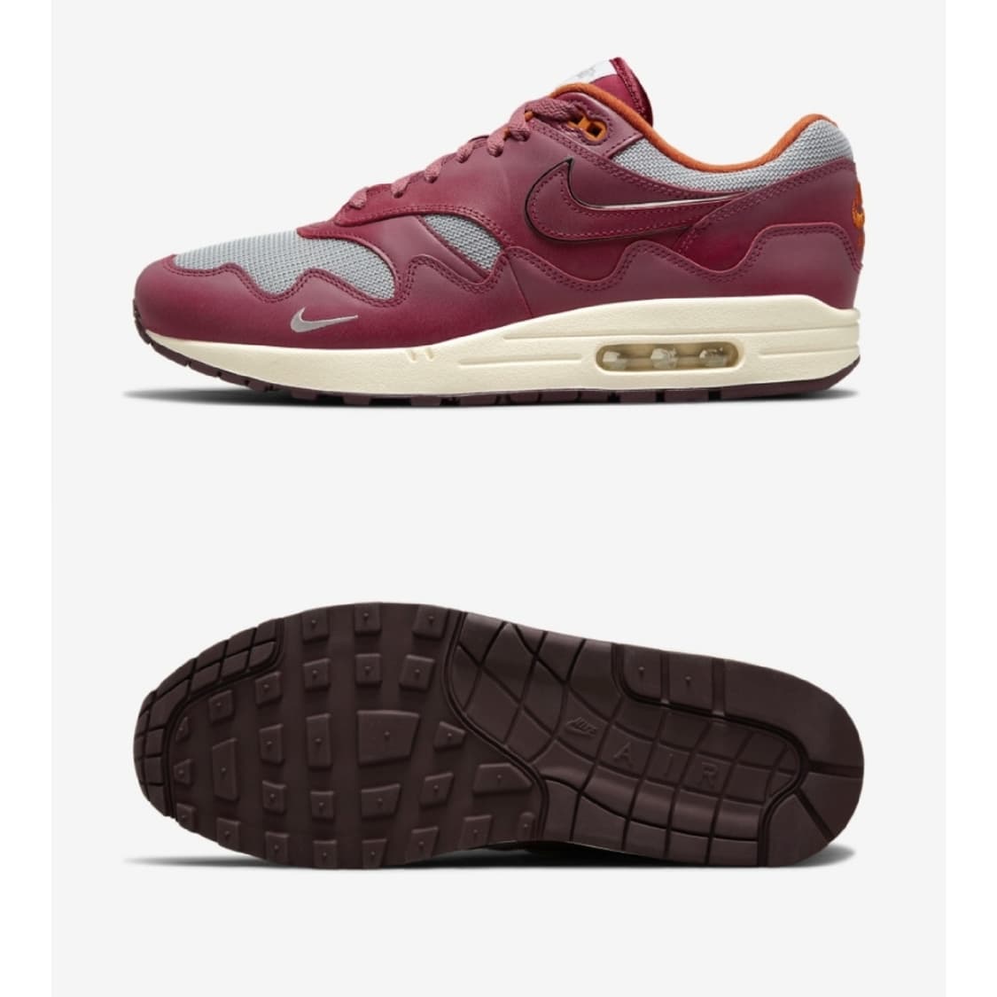 나이키 파타 에어맥스1 나이트 마룬 스니커즈(270) 상품이미지4