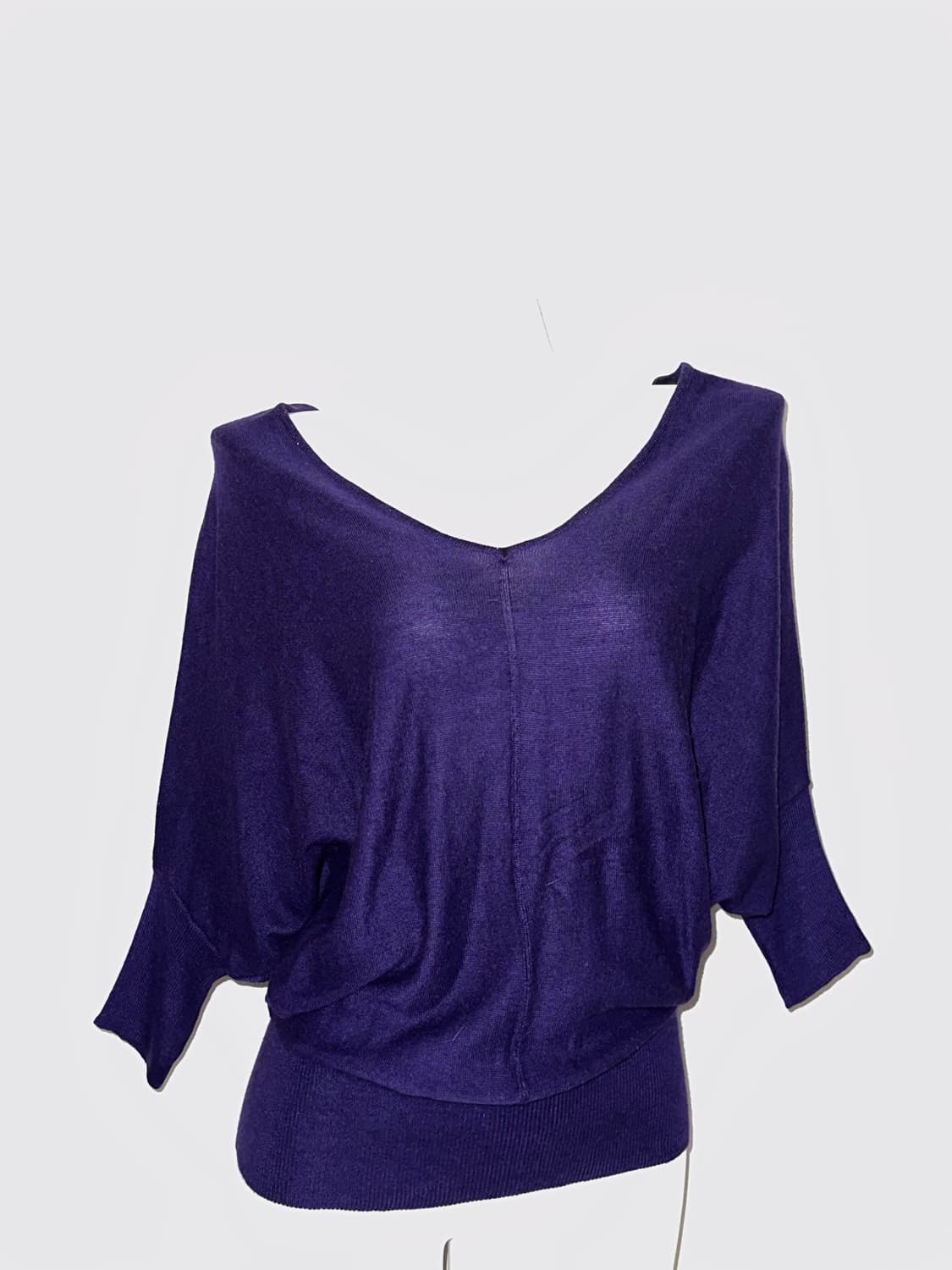 빈티지 퍼플 딥브이넥 투웨이 레이어드 니트 (원피스) 상품이미지1