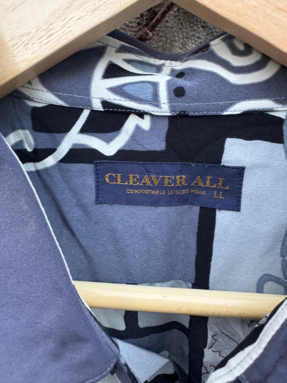 일본 빈티지 폴리 100 에스닉 패턴 셔츠 상품이미지4