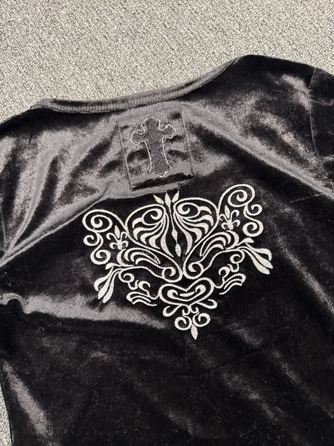 38)Japanese vintage 여성 빈티지 레터링 벨벳 롱슬리브 상품이미지3