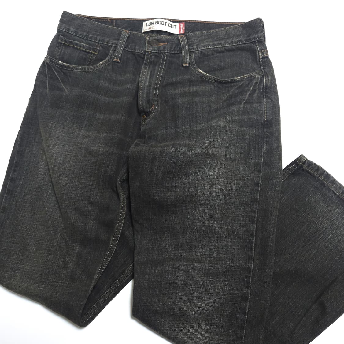 리바이스 527 로우 부츠컷 워싱 데님 팬츠 블랙 상품이미지3