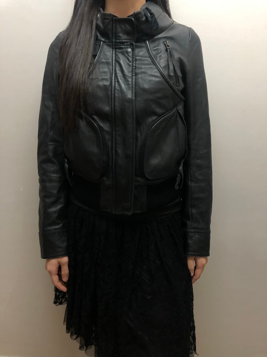 빈티지 블랙 펑크 양가죽 자켓 상품이미지8