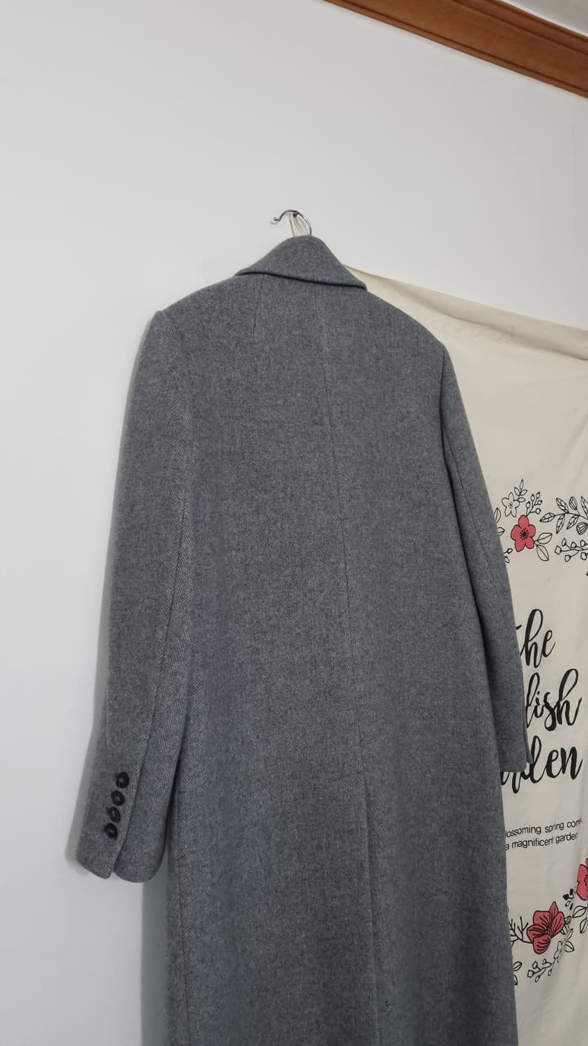 ahwe 그레이 헤링본 롱 모*캐시 혼방 코트 S 상품이미지7