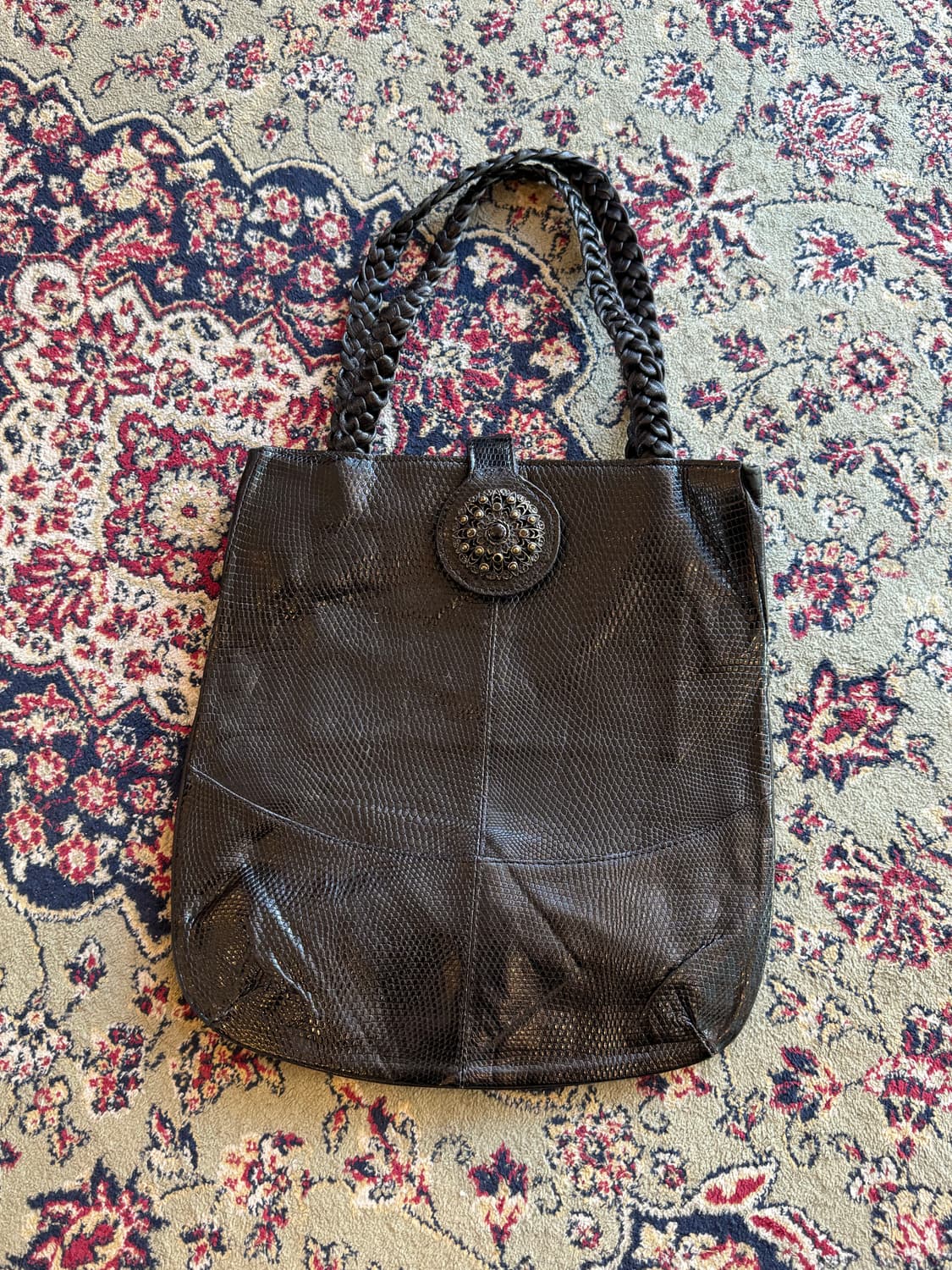 블랙 빈티지 토트백 상품이미지2