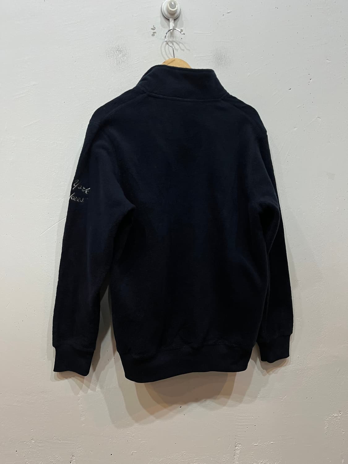 유니클로 MLB 뉴욕양키즈 반집업 풀오버 후리스 네이비 상품이미지3