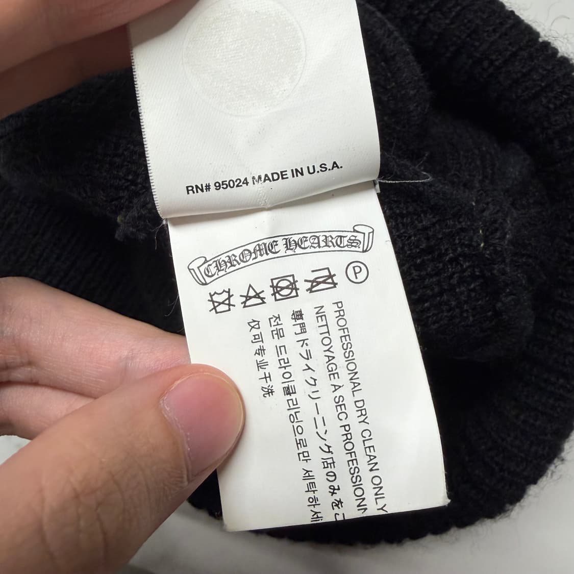 크롬하츠 Chrome Hearts 홀스슈 크로스 로고 울100 비니 상품이미지5