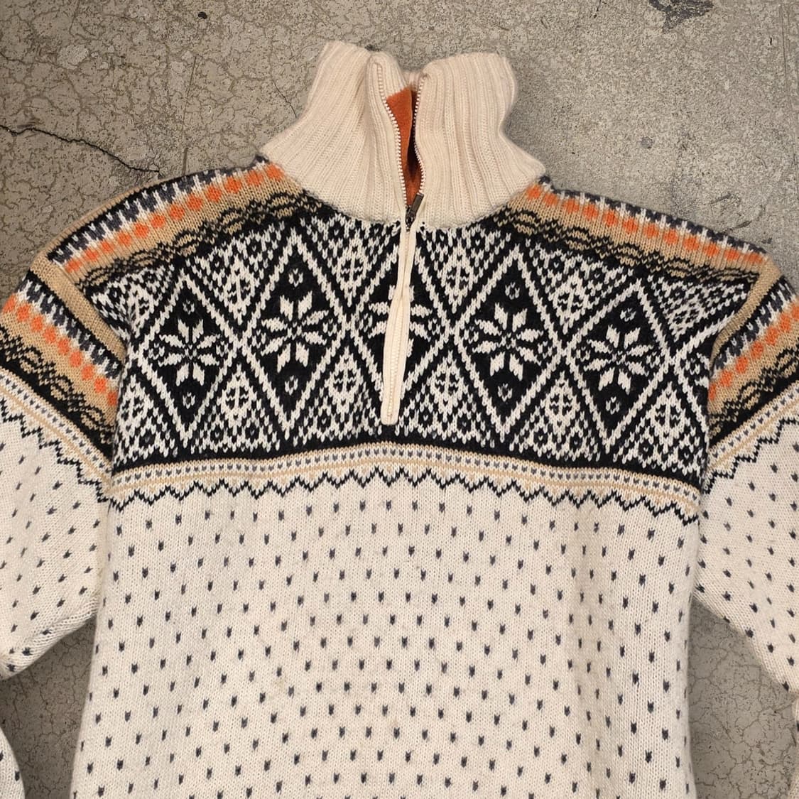 80s 엘리 캄파뇰 로 페어아일 하프집업 스웨터 상품이미지2