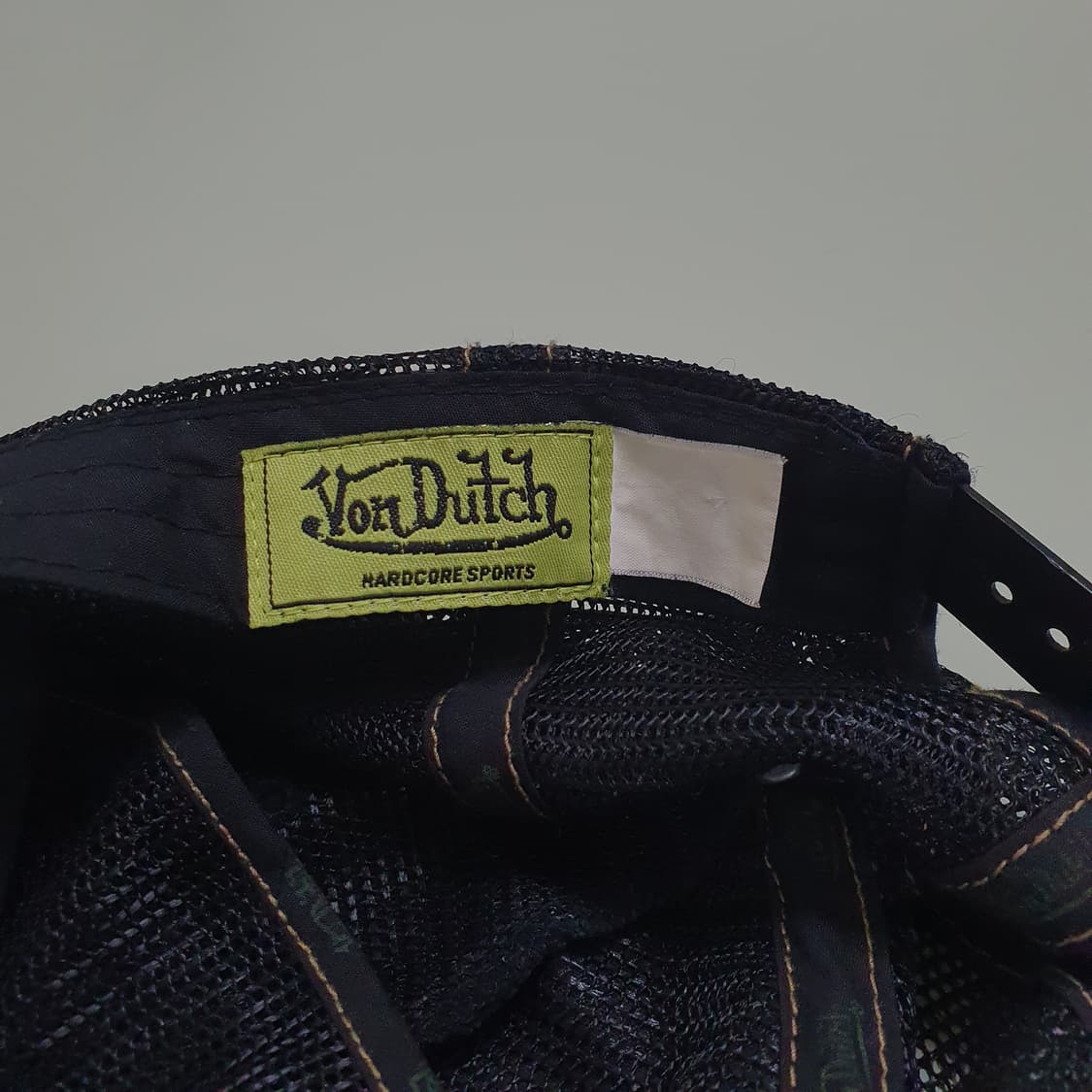 Von Dutch 본더치 스티치 빅로고 메쉬 볼캡 블랙 희귀 Y2K 상품이미지6