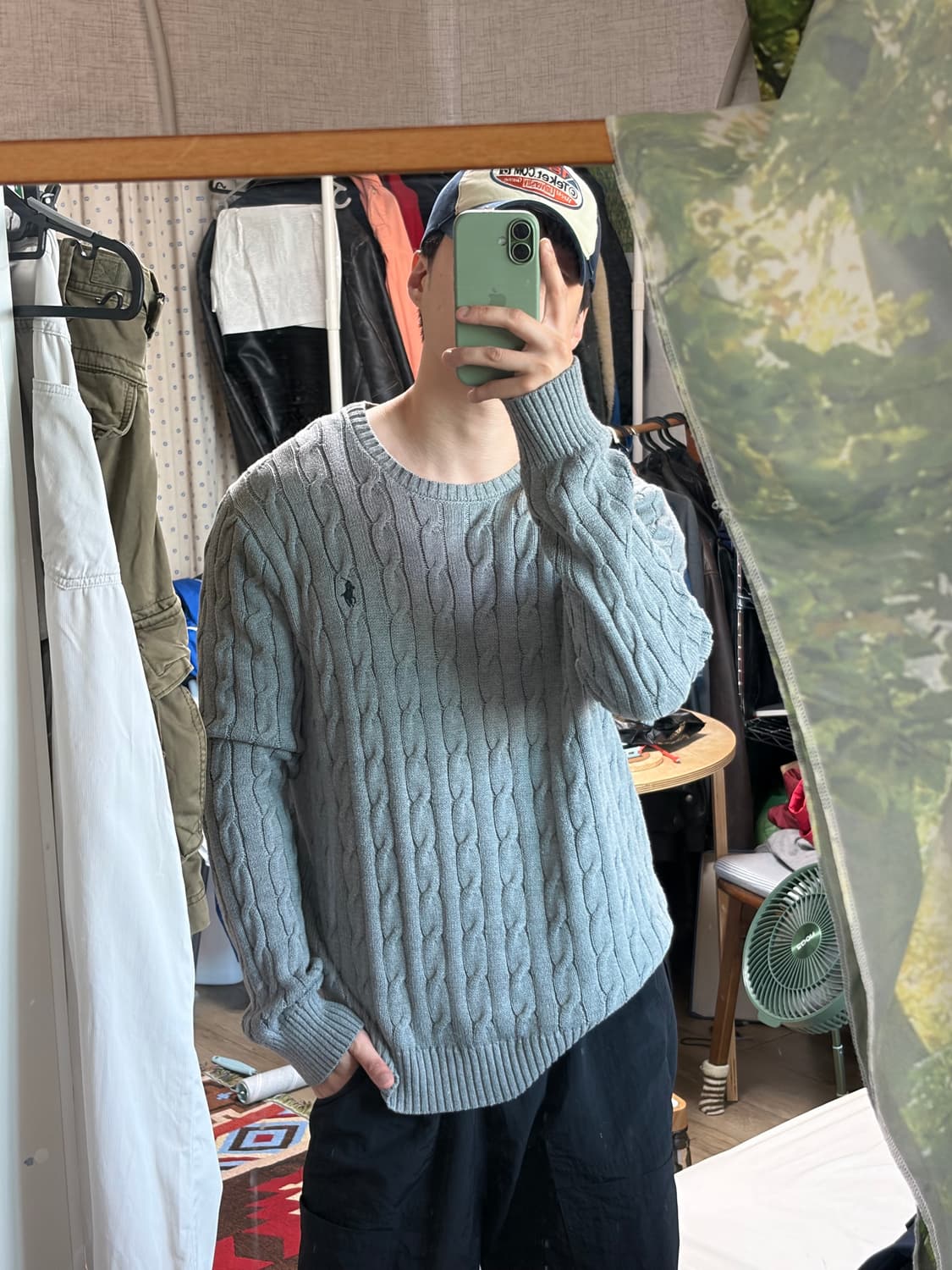105) 폴로 랄프로렌 케이블 꽈배기 니트 그레이 상품이미지10