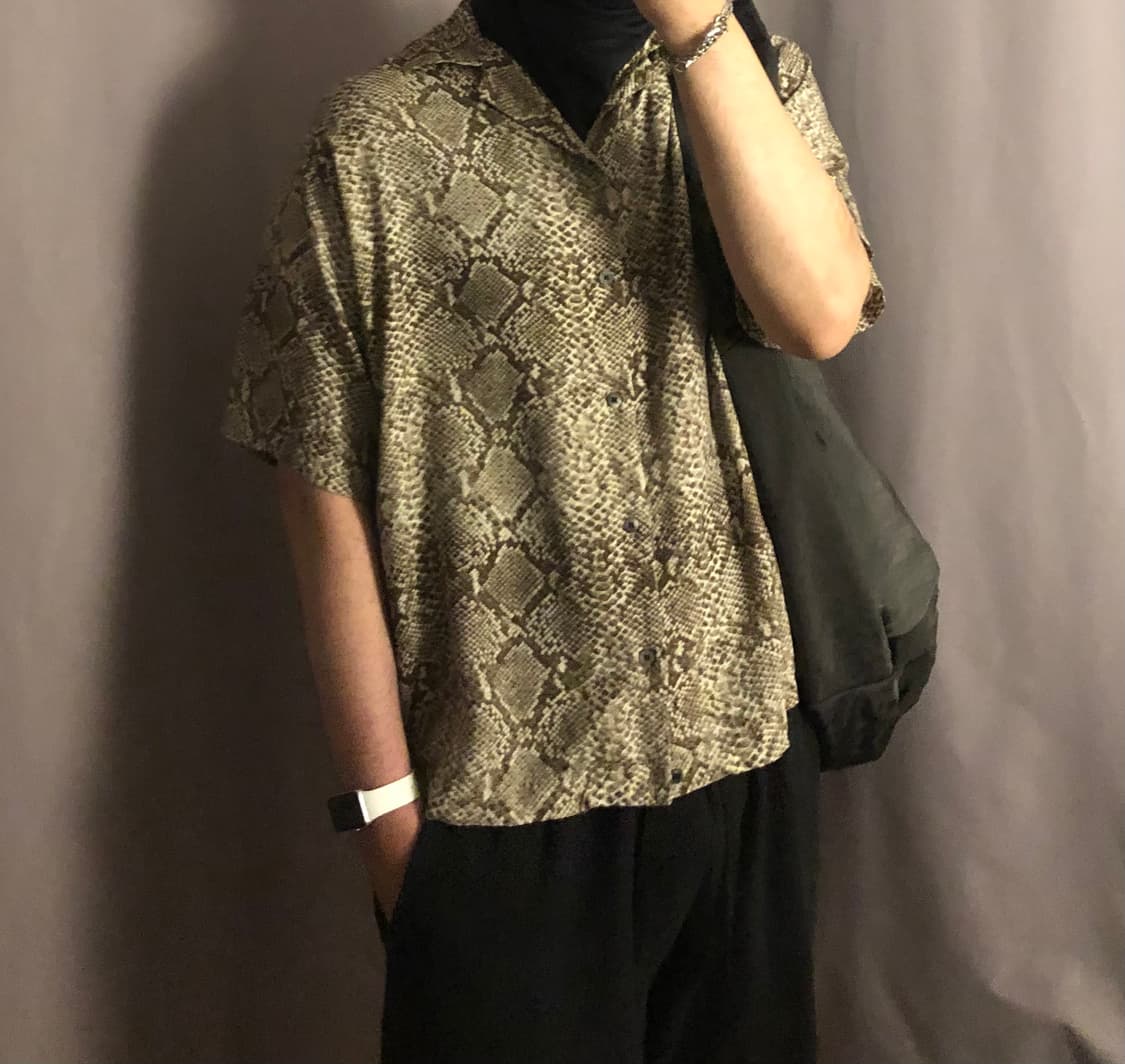 지에다 파이톤 오픈카라 셔츠 상품이미지5