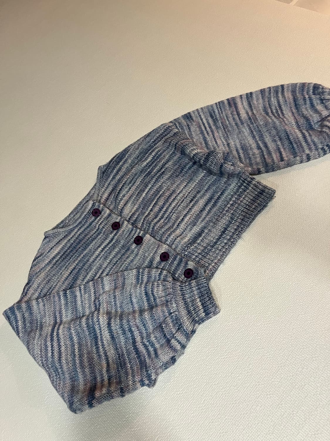 [데비어퍼] 크롭 니트 가디건 (블루 퍼플믹스) 상품이미지9