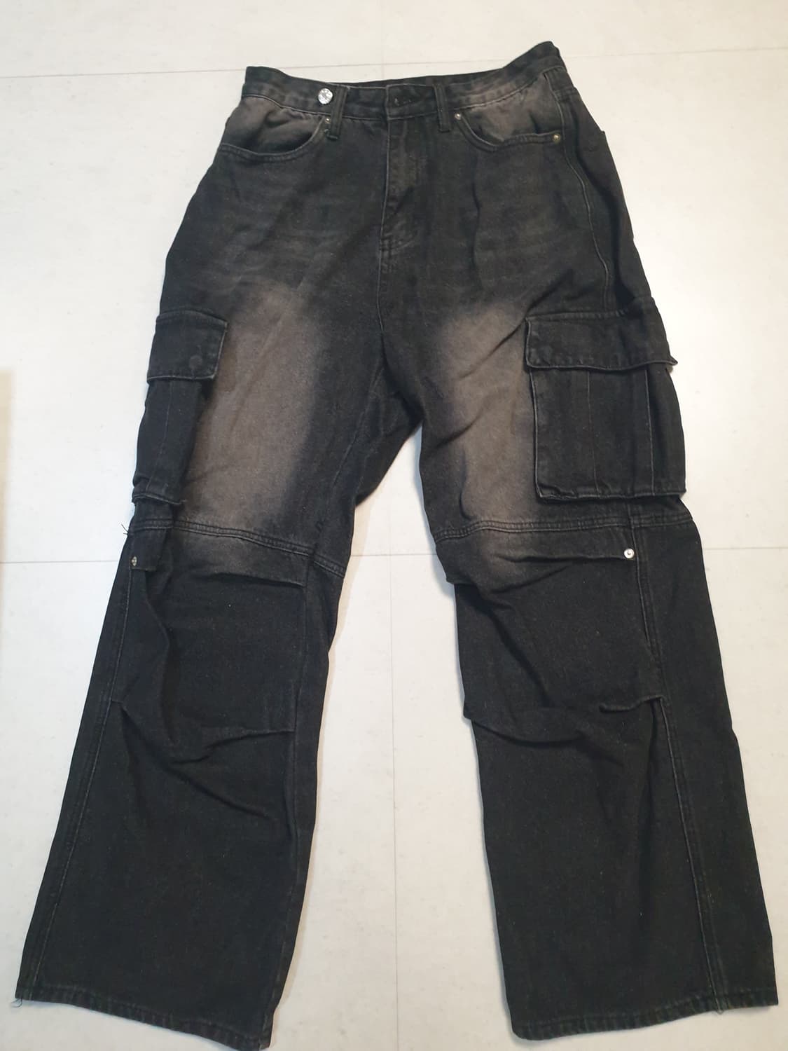 트릴리온 흑청 워싱 카고팬츠 데님 팝니다 상품이미지2