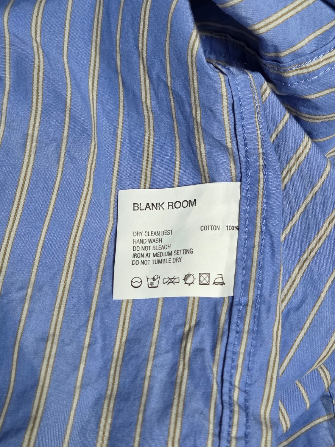 블랭크룸 스트라이프 쿠와무라 패브릭 블루 2사이즈 상품이미지5