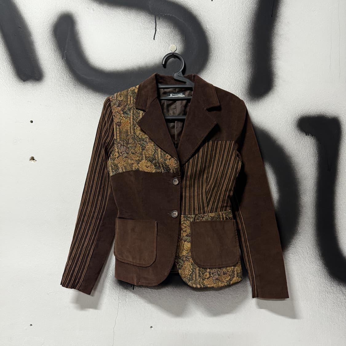 리나시멘토 코듀로이 골덴 멀티 패턴 다크 브라운 블레이저 자켓 상품이미지1