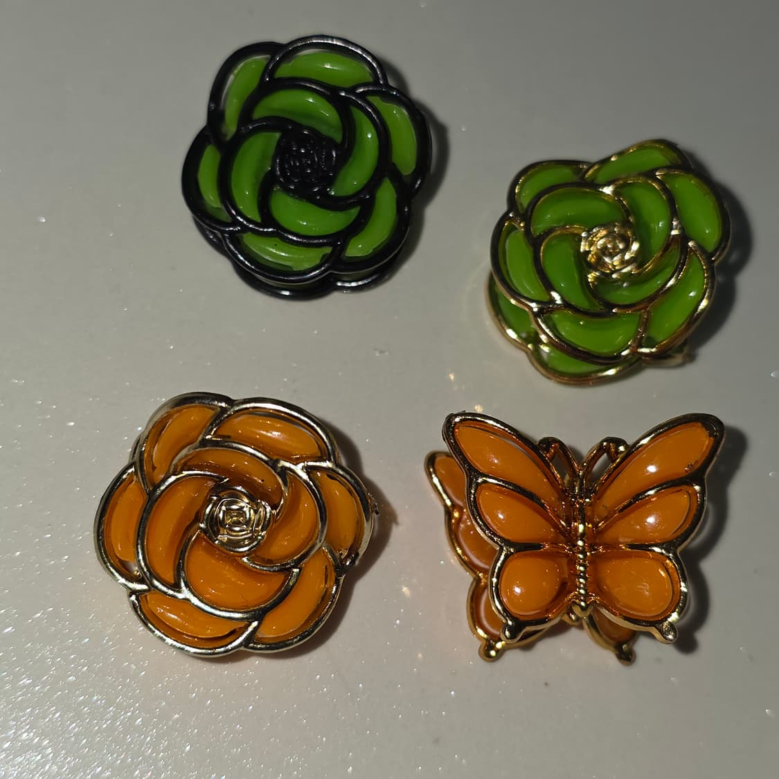 빈티지)로즈&나비 버터플라이 오브제 고딕로리타 모리걸 갸루미니헤어집게핀 상품이미지2