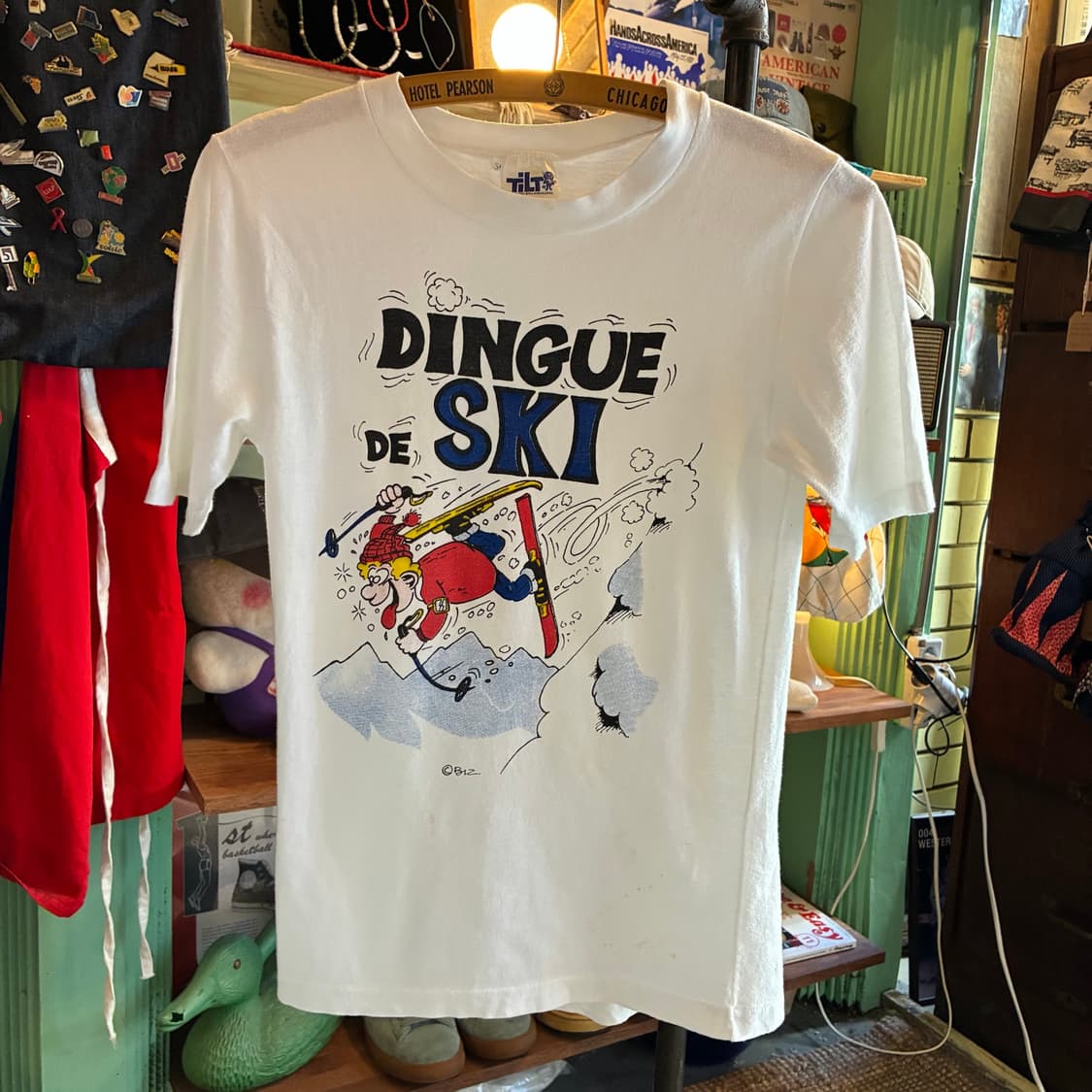 90's Vintage French Ski Cartoon Tee 상품이미지1