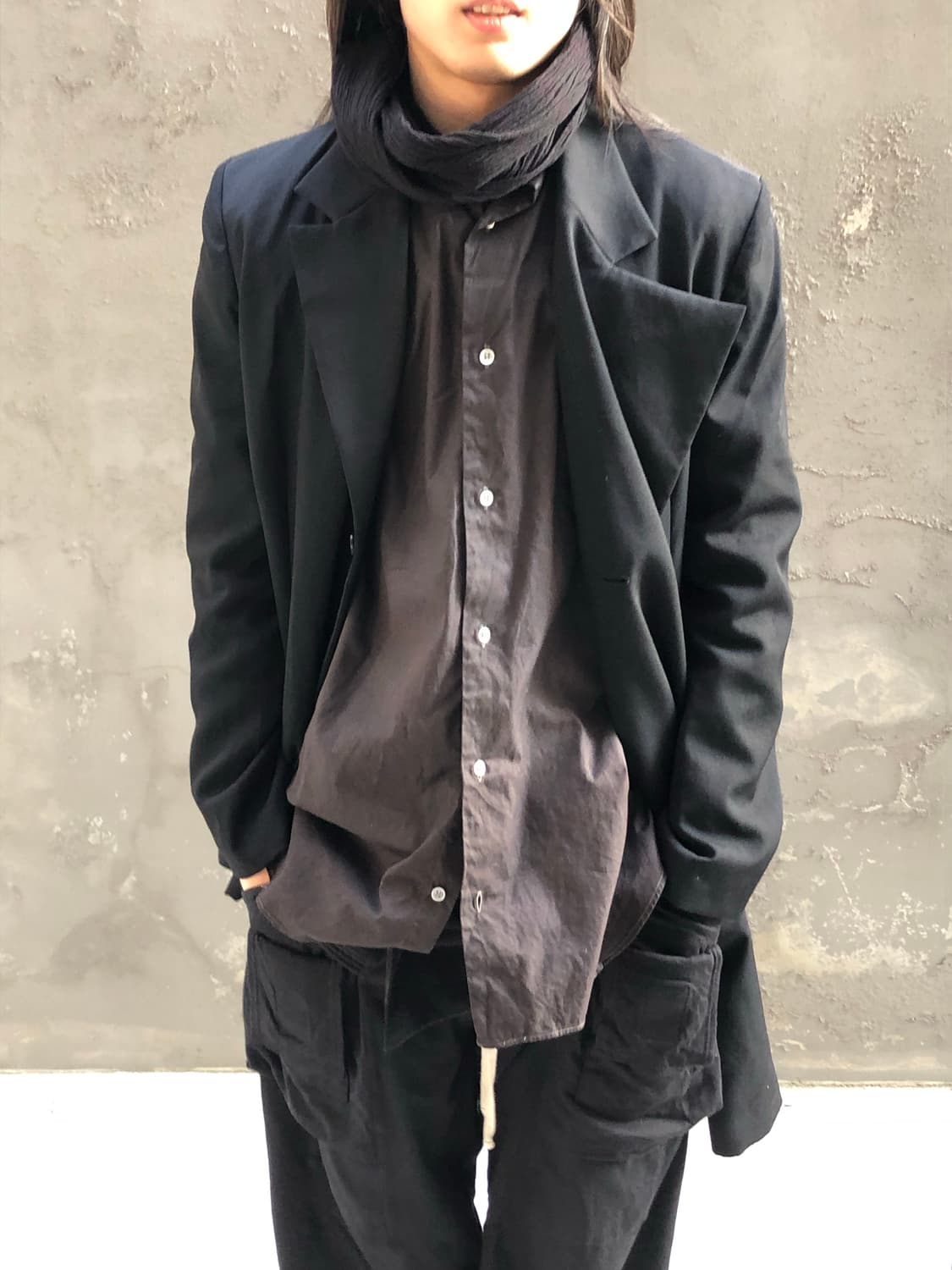 요지야마모토 차이나카라 롱셔츠 상품이미지1