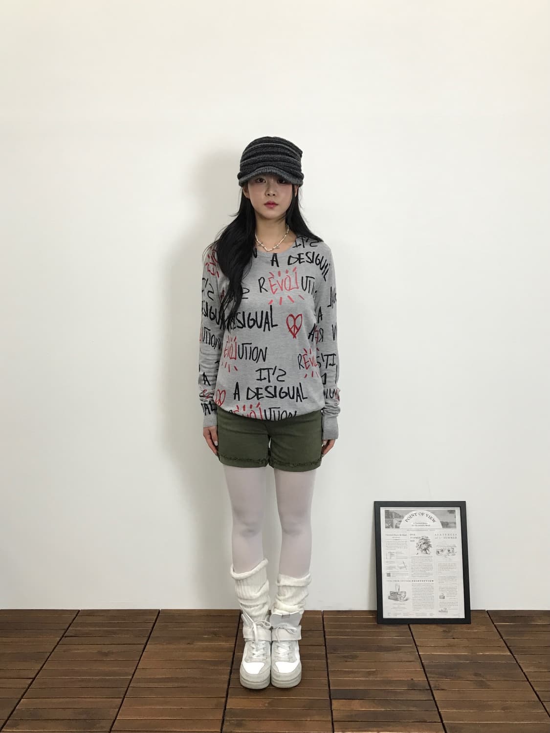 Desigual Gray Graffiti Print knit 상품이미지2