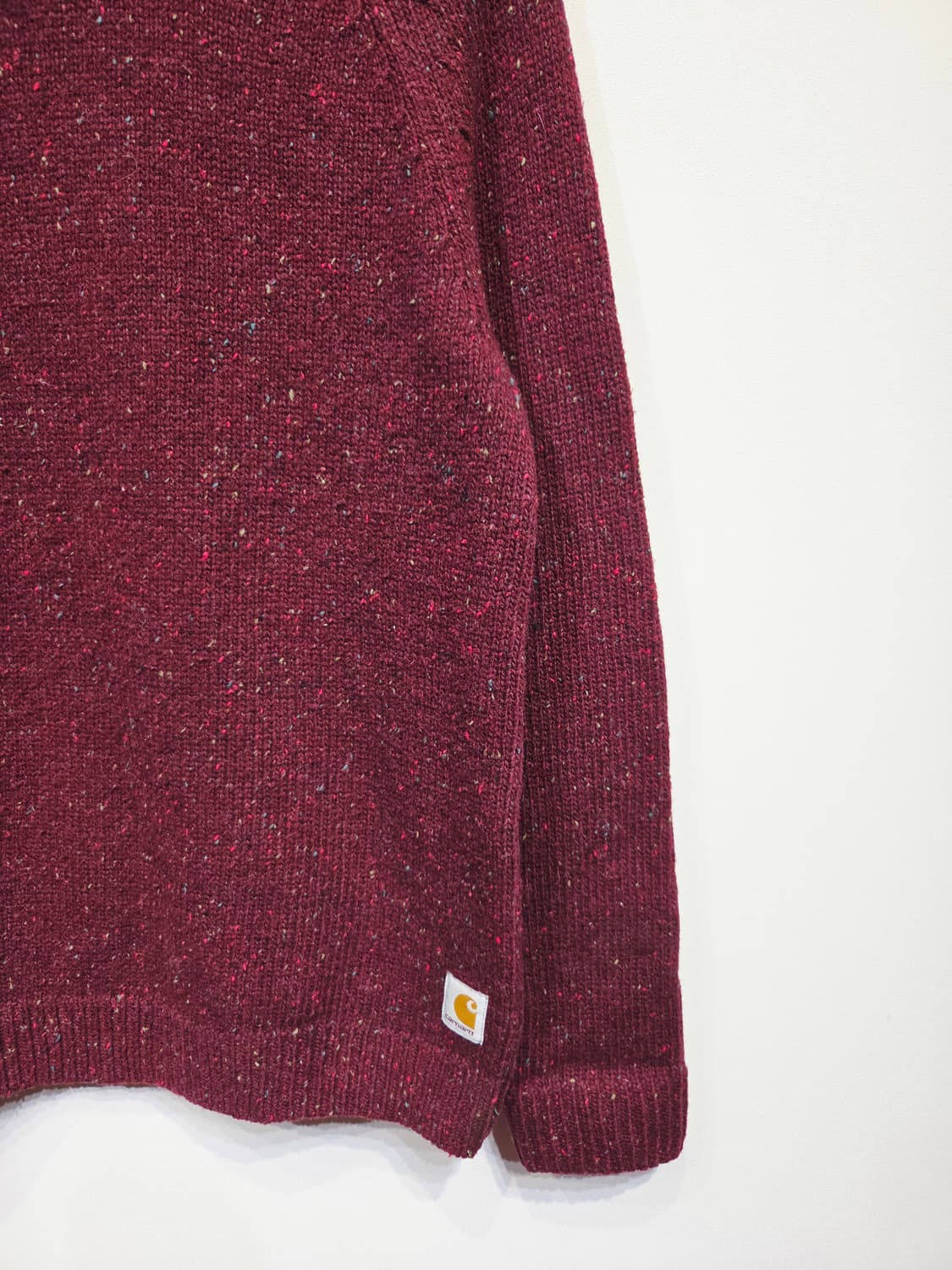 칼하트 WIP 앵글리스틱 스웨터 니트 버건디 상품이미지5