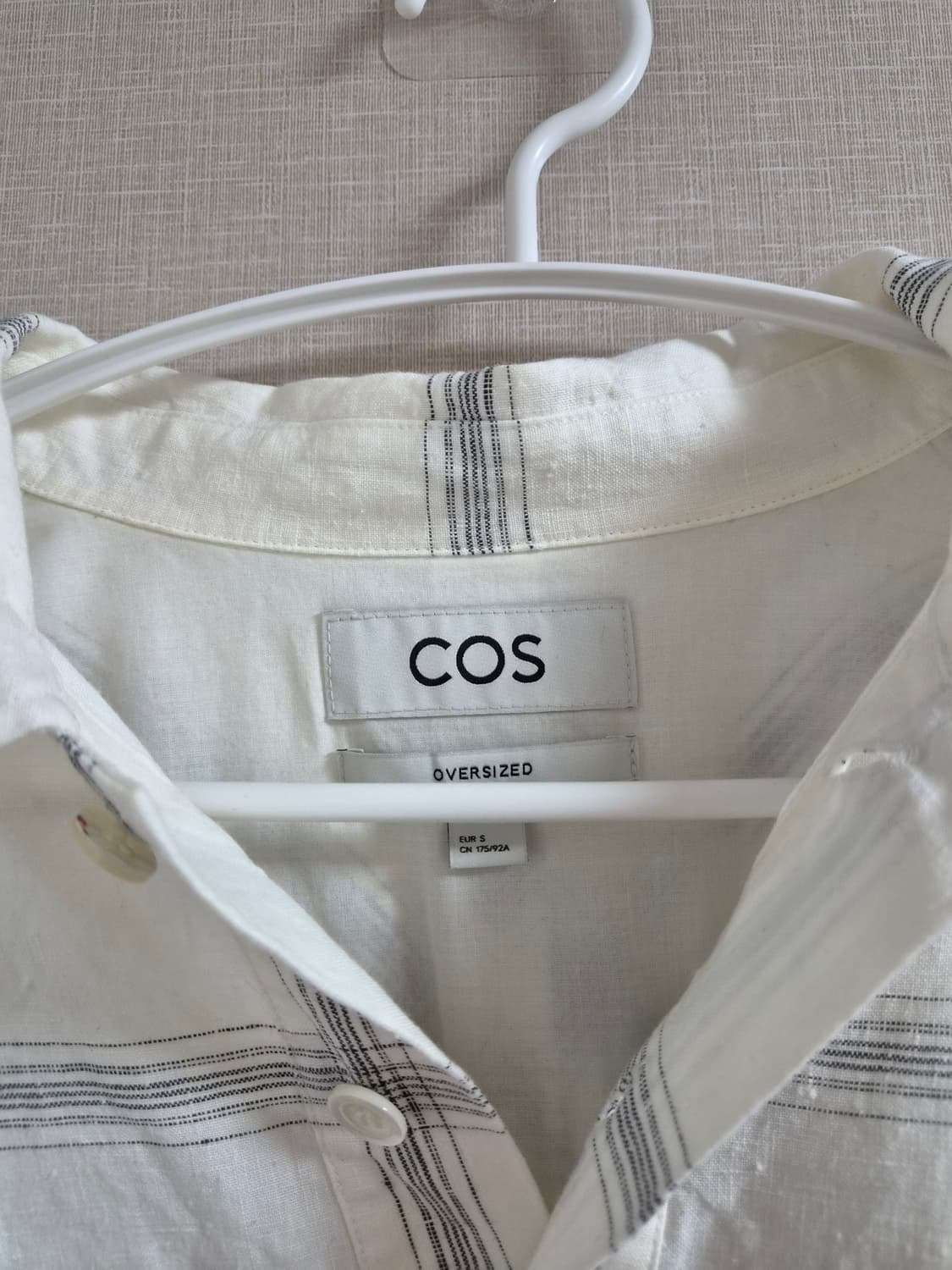 COS 오버사이즈 하프 플래킷 리넨 셔츠 S 상품이미지8
