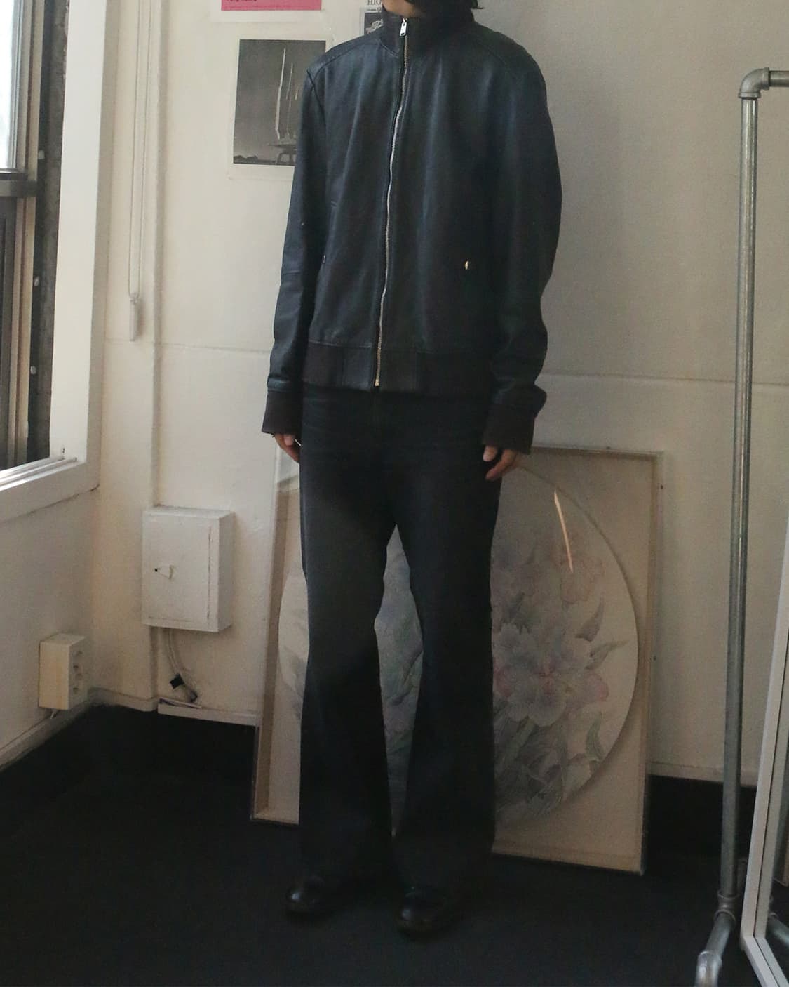 휴고보스 다크블루 램스킨 봄버 자켓 상품이미지2