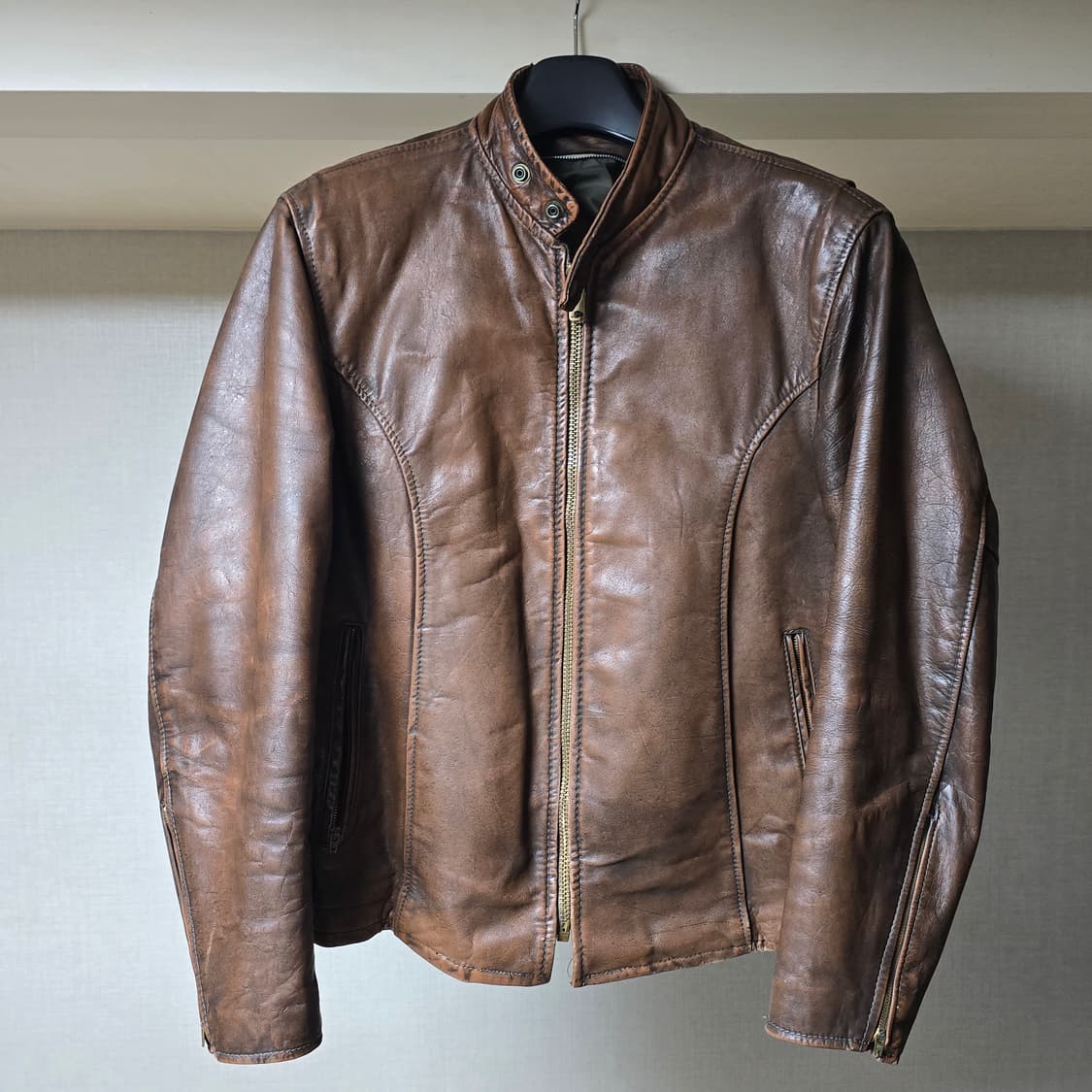Lesco leather 빈티지 카페레이서 가죽자켓 상품이미지1