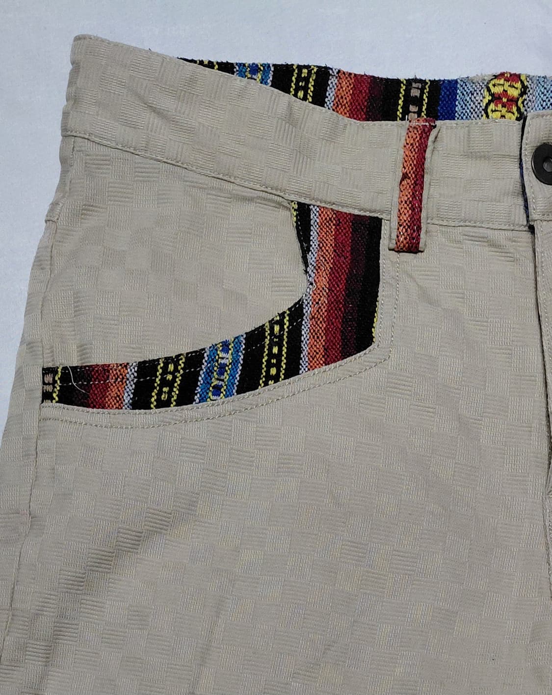 [M] TOMT JUNIOR 에스닉 포인트 체크 텍스처 하프 팬츠 상품이미지2