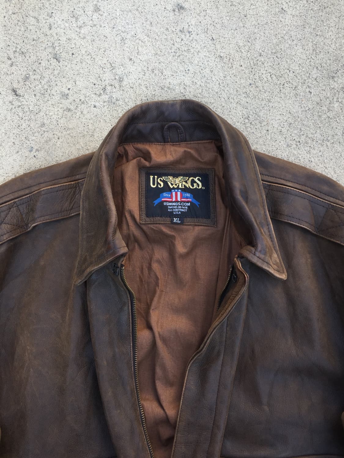 90’s us wings a-2 레더자켓 상품이미지5