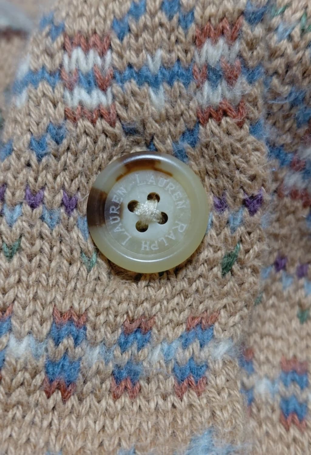 로렌 랄프로렌 페어아일 패턴 니트 가디건 (XL) 상품이미지3