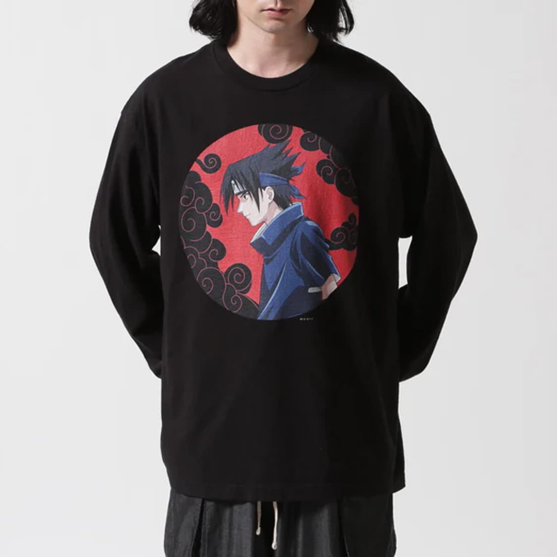 플라그스터프 나루토콜라보 사스케 롱슬리브 블랙 L 상품이미지4