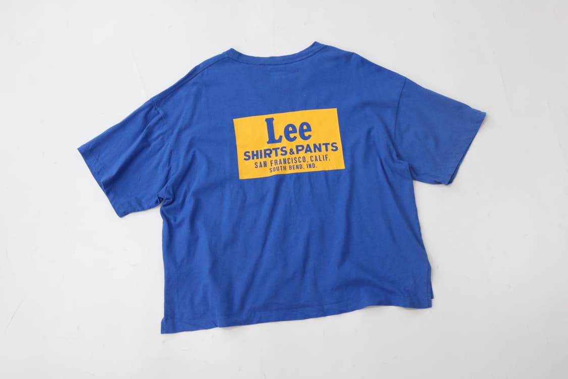 Lee 리 빈티지 옐로우 박스 로고 블루 반팔 티셔츠 (L) 상품이미지2