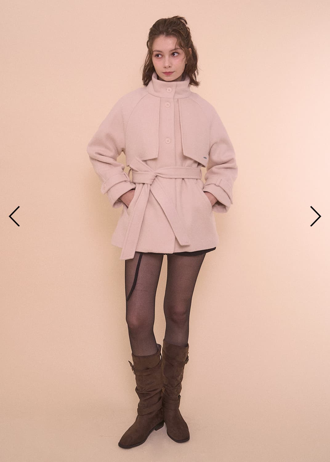 벨리아르 밀키 트렌치 울 코트 연한 크림핑크 (무료배송) 상품이미지2