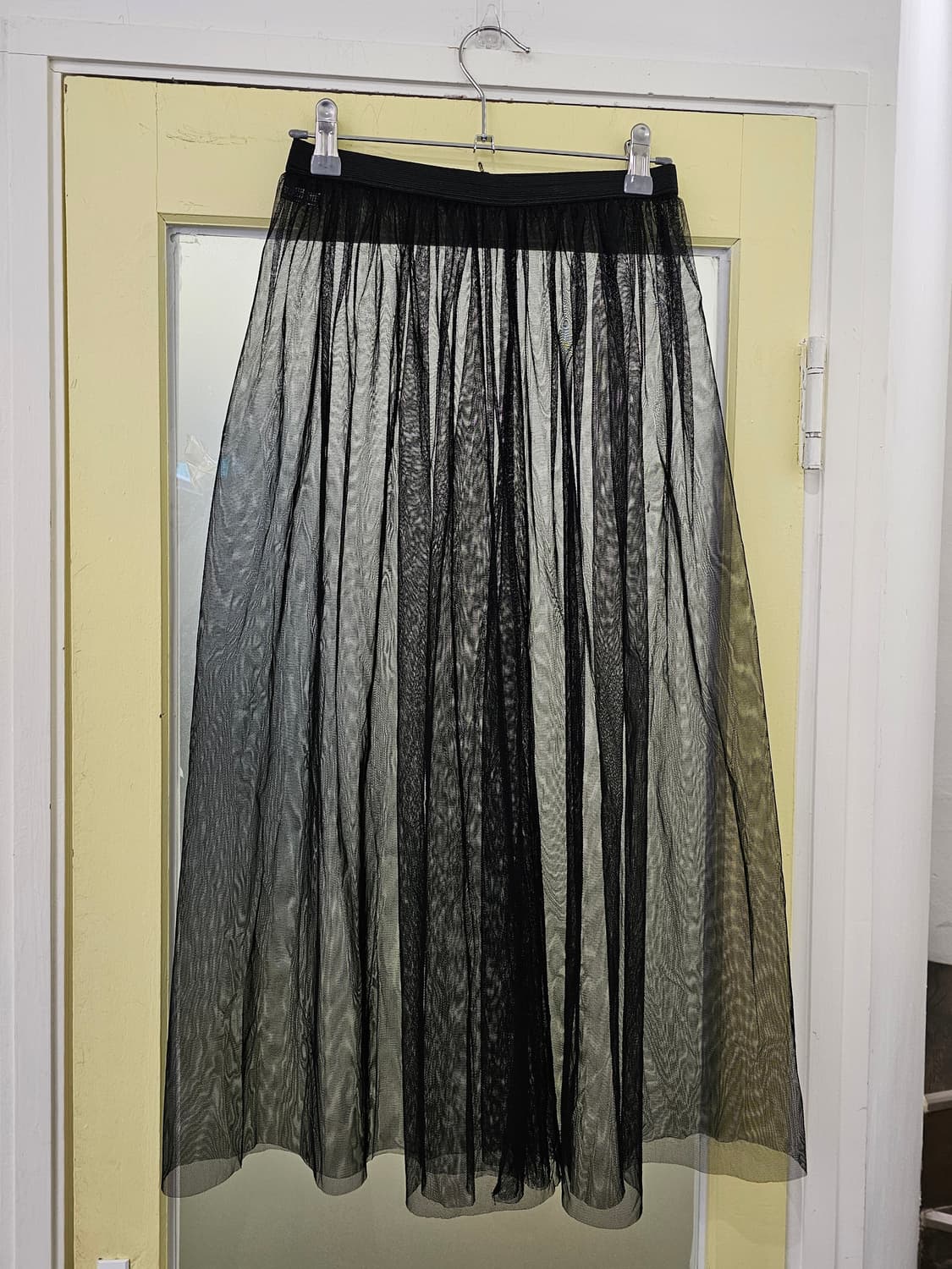 블랙 롱 시스루 스커트 상품이미지2