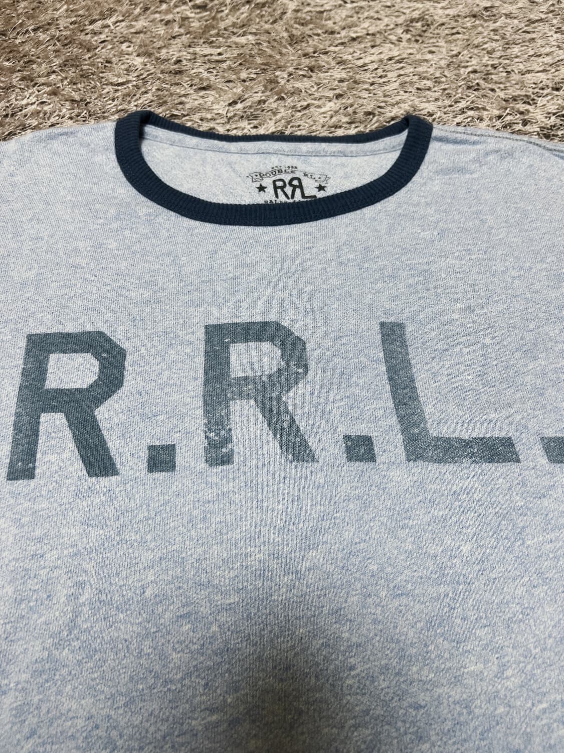RRL) 더블알엘로고 R.R.L. 프린트 링거티 반팔 티셔츠 상품이미지3