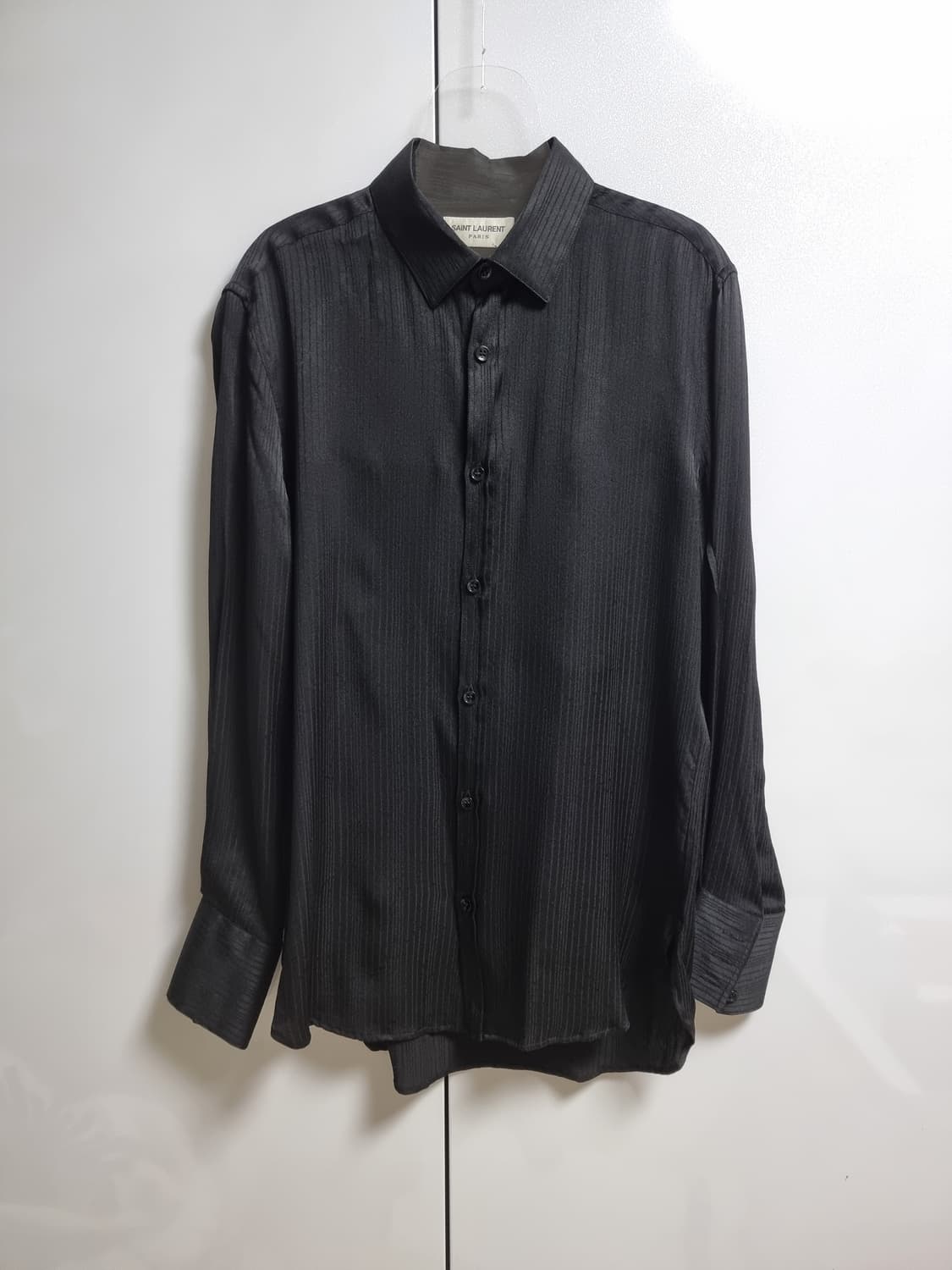 생로랑 블랙 실크 셔츠 스트라이프 강동원 39 상품이미지2