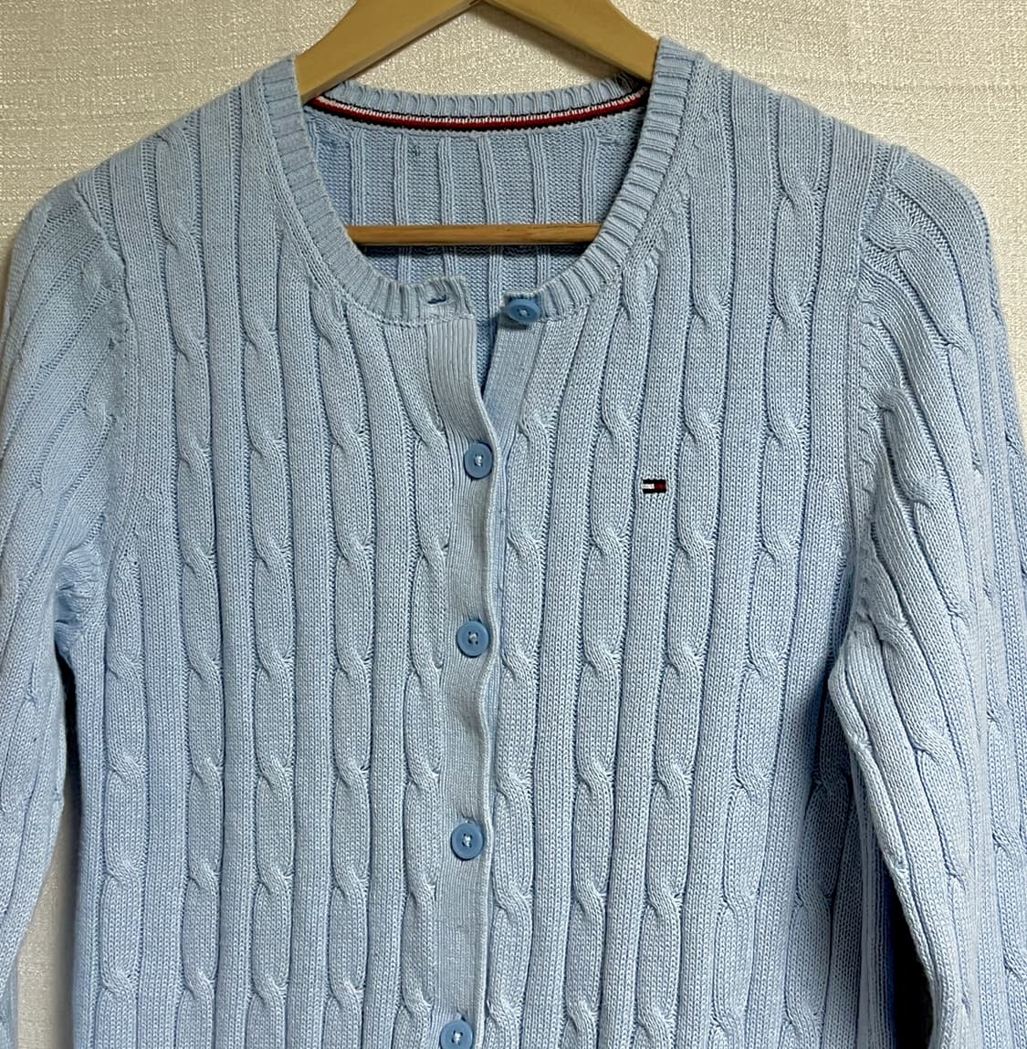 타미힐피거 U넥 니트 꽤배기 가디건 M 상품이미지3