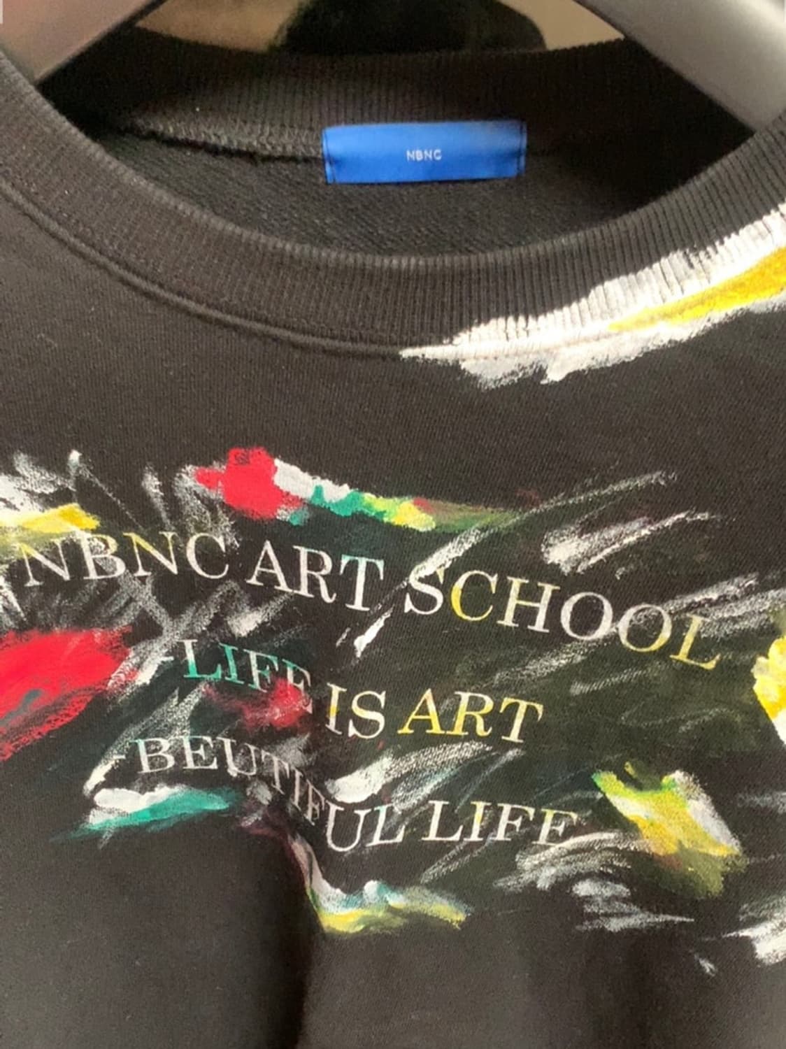 NBNC 아트 스쿨 블랙 맨투맨 상품이미지2