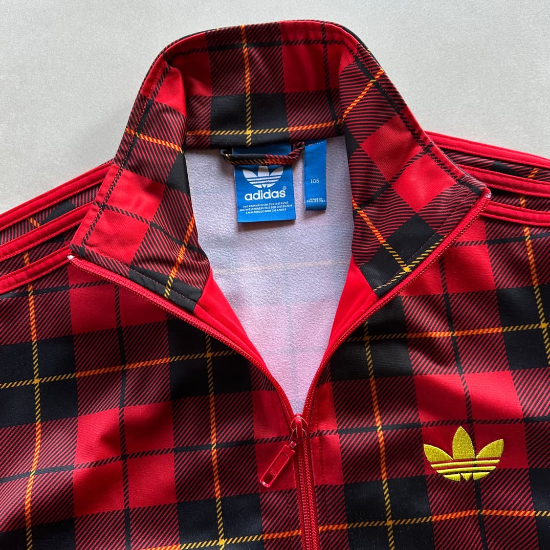 [XL]아디다스 구형 파이어버드 타탄 체크 트랙탑 져지 상품이미지5