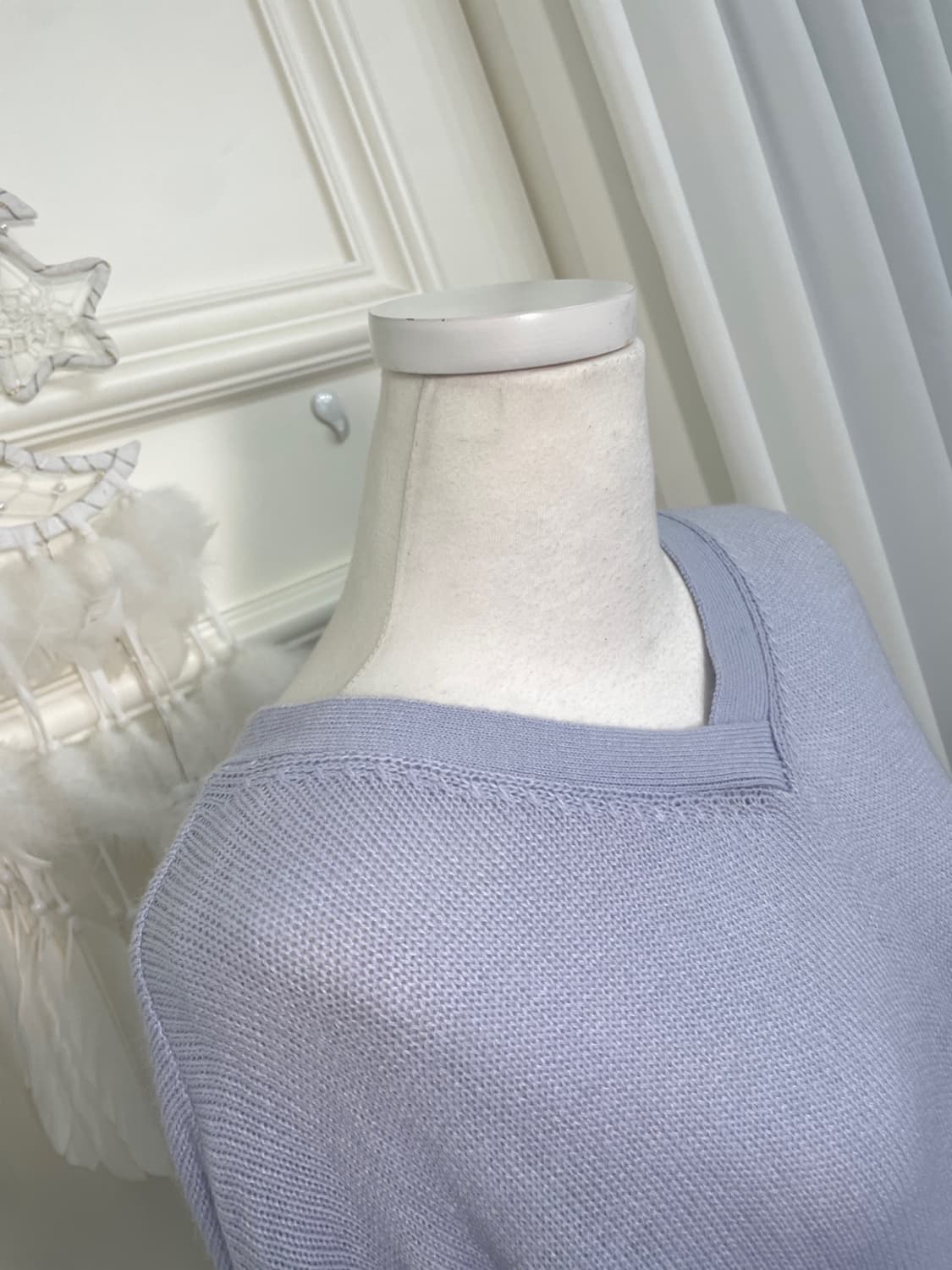 blueberry v-neck back button knit top 상품이미지6