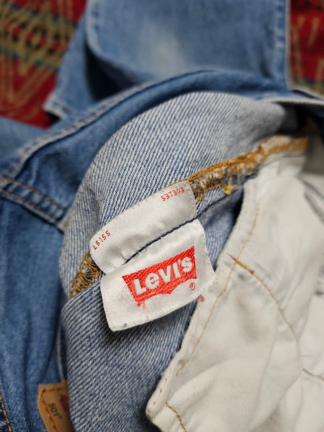 Levis 501 연청 데님 진 26 상품이미지9