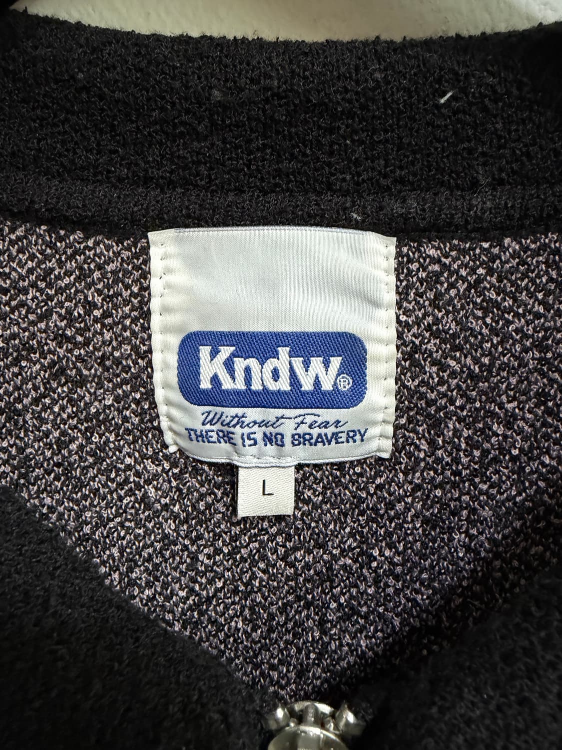 케이엔드 Kndw. 폴리에스터 100% 반팔 집업 니트 (L) 상품이미지3