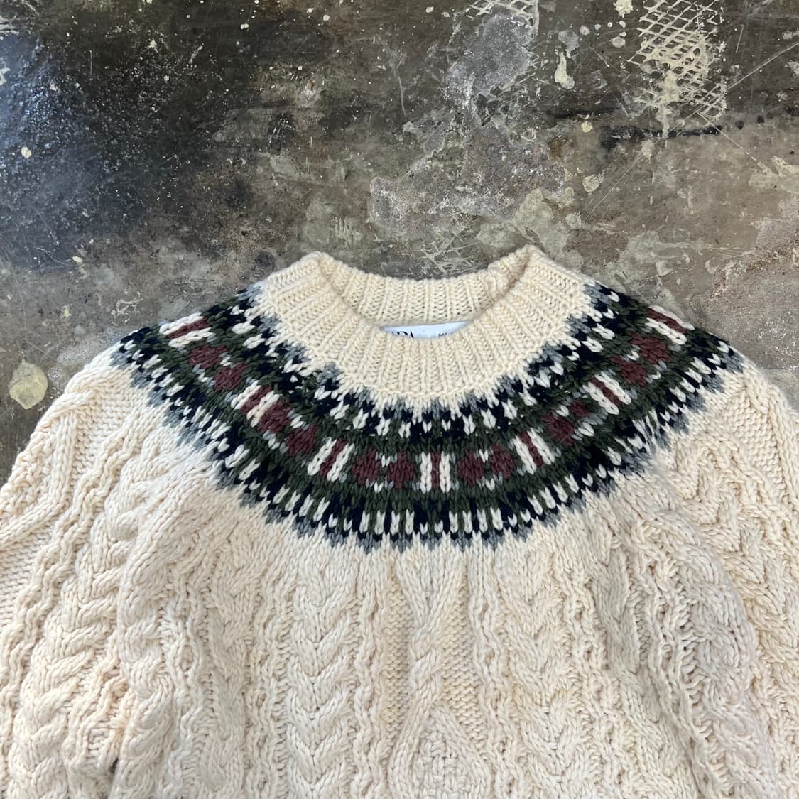 S) ZARA 자라 노르딕 니트 스웨터 케이블 니트 스웨터 상품이미지3