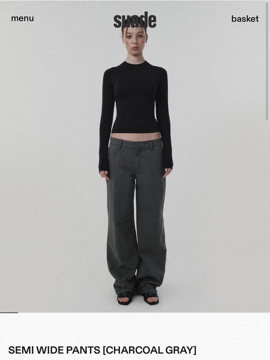 SEMI WIDE PANTS [CHARCOAL GRAY] S 상품이미지1
