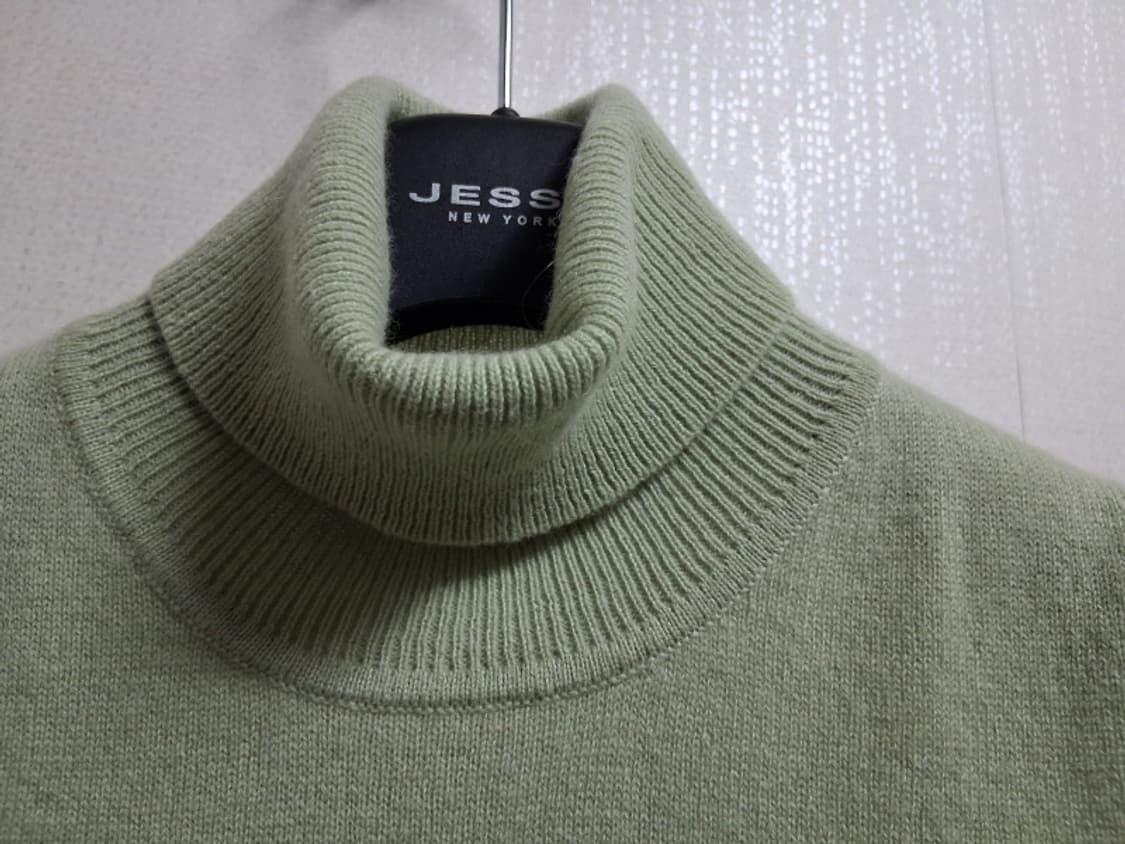 일본빈티지수입 CHAMTEX  라이트그린 100%퓨어캐시미어 폴라티 민소 상품이미지3