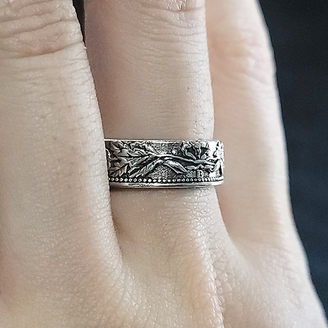 Edelweiss 백동 남자 엔틱 빈티지 명품 네추럴 상징 꽃 반지 상품이미지8