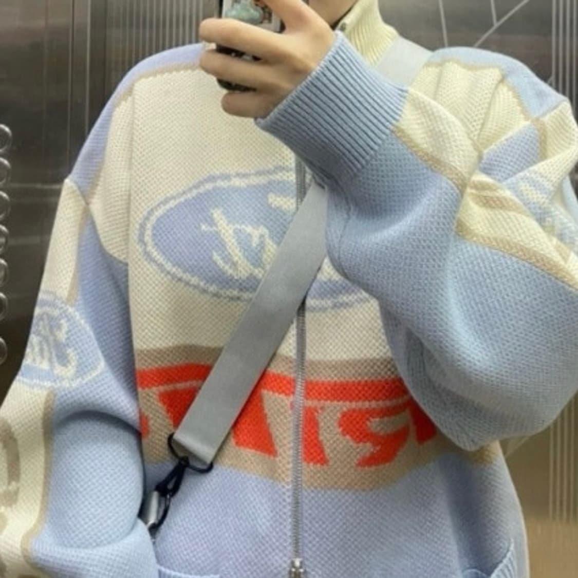 크리틱 레이싱 하늘 니트집업 상품이미지2