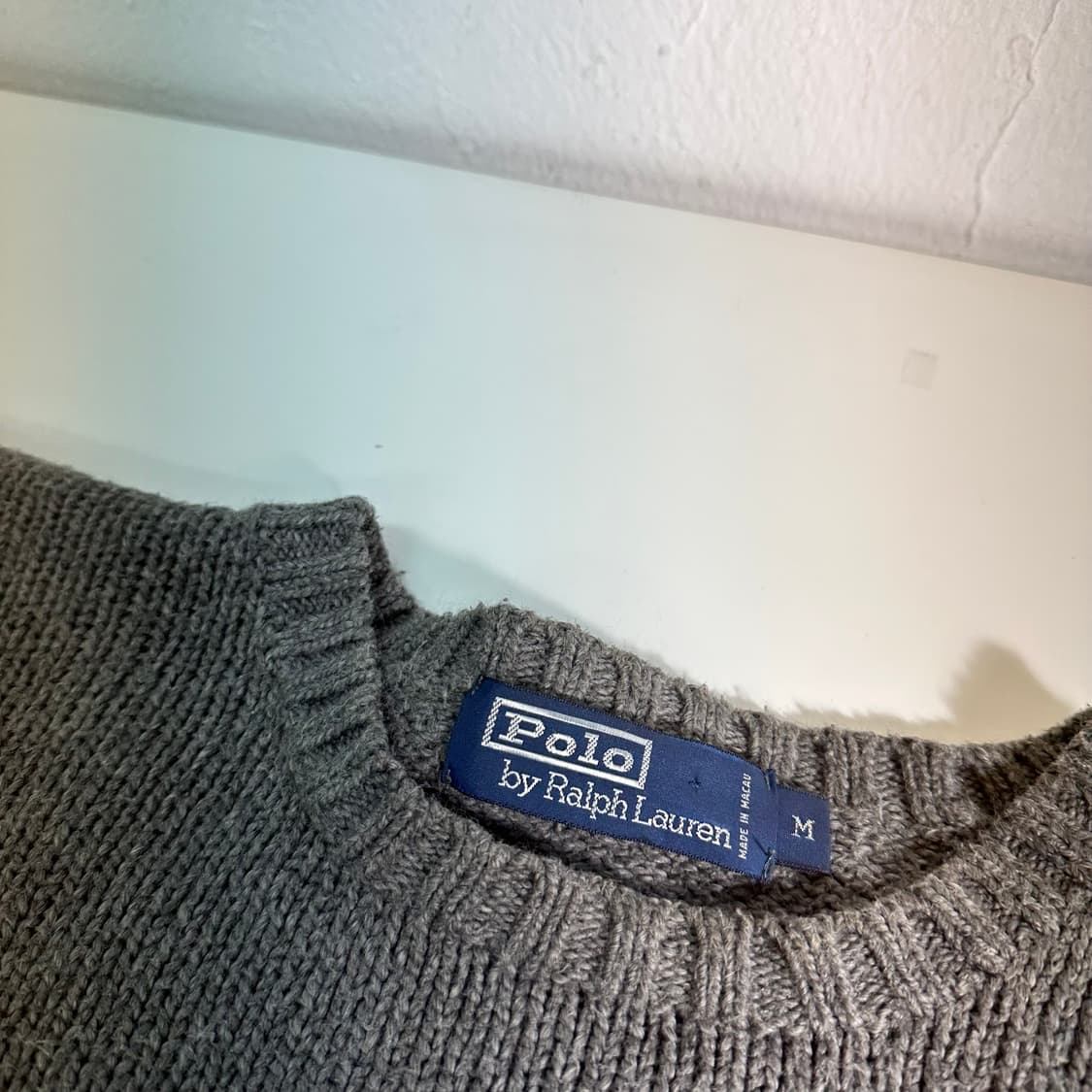 M 폴로 랄프로렌 차콜 면 라운드 니트 상품이미지4