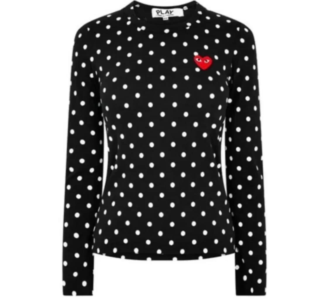 급처)꼼데가르송 도트 땡땡이 긴팔티셔츠 s 코이세이오 미스치프 쓰리타임즈 상품이미지3