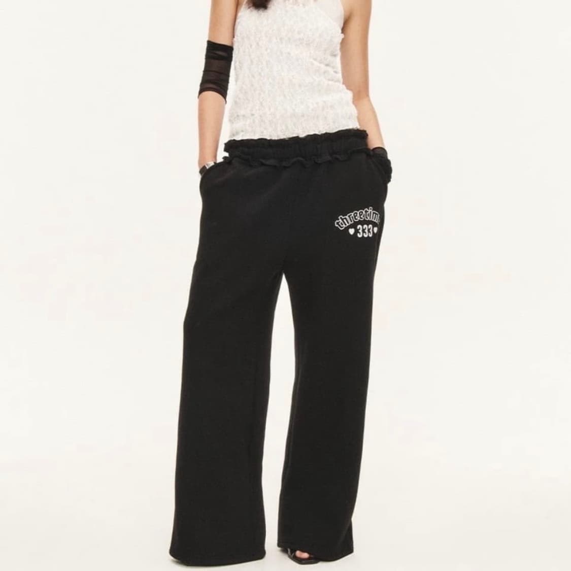 쓰리타임즈 스머프 팬츠 블랙 S 상품이미지1