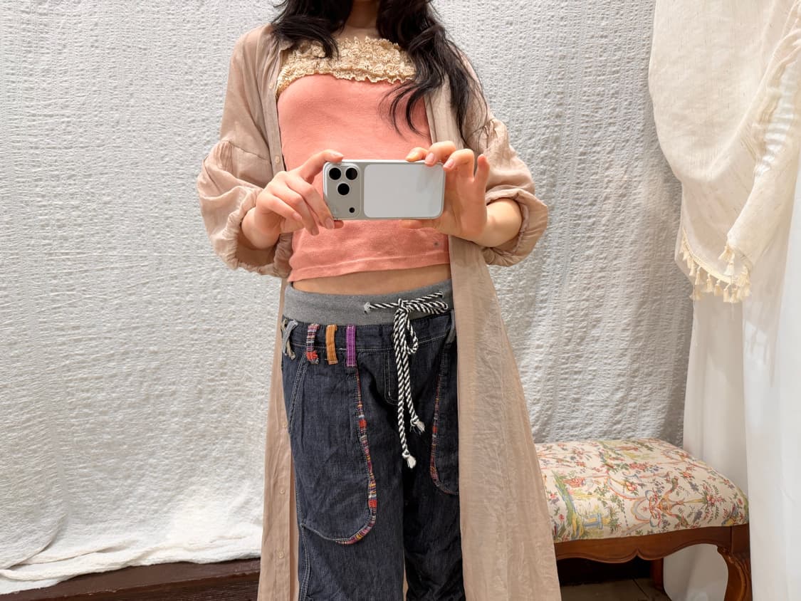 Lace coral pink sleeveless 상품이미지4